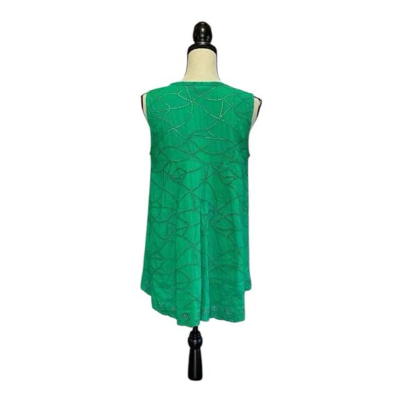 Cabi Gemma Eyelet Lace Sleeveless Green Top Women’s Size Small - Picture 4 of 5
